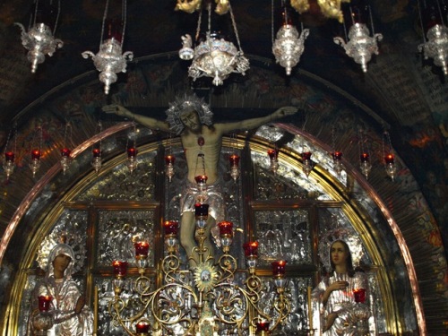 Jesus Crucificado en la Basilica del Santo Sepulcro en Tierra Santa