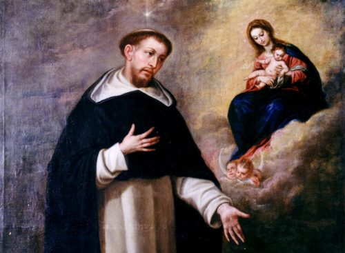 Santo Domingo y la Virgen María
