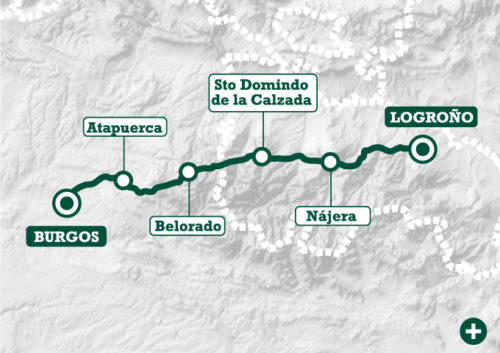 mapa del camino frances a santiago
