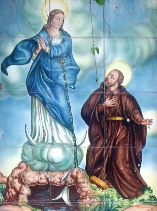 Mosaico de la aparición de la Virgen de los Liurios de Alcoy