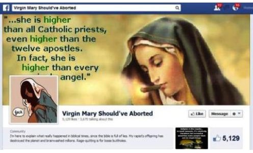 facebook blasfemo sobre aborto y maria