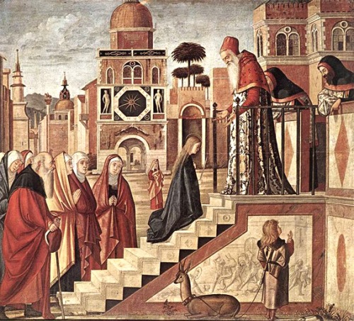Presentacion de la Virgen en el Templo de Scarpazza - (Vittore Carpaccio)