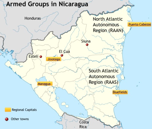 mapa de nicaragua