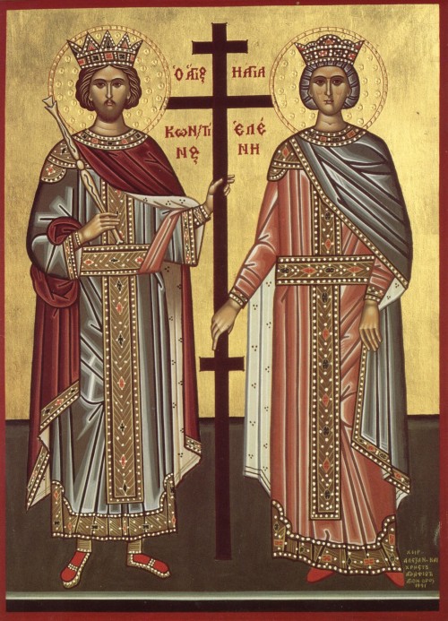 icono bizantino de elena y constantino