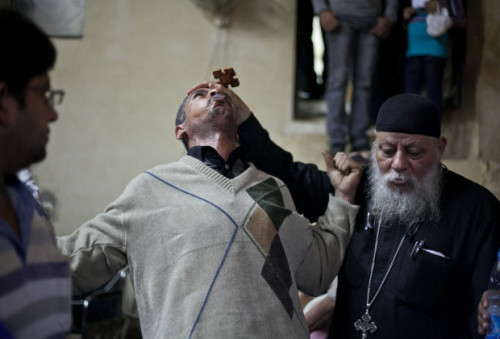 On October 31, 2013, Father Sama'an Ibrahim give an exorcism to Muslims and Christians.