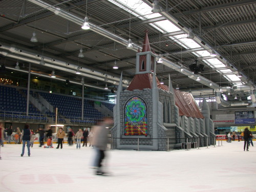 pista de patin e iglesia inflable