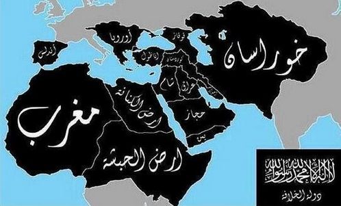 mapa del califato del estado islamico