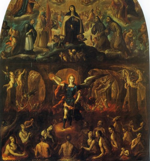 Maria, San Miguel y las almas del purgatorio