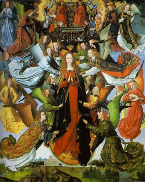 Maria reina del cielo, angeles alrededor