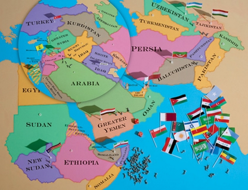 mapa de la balcanizacion de medio oriente