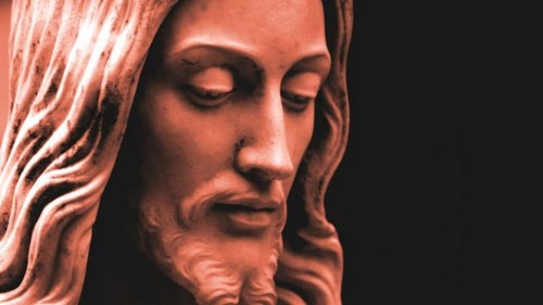 estatua de cara de jesus