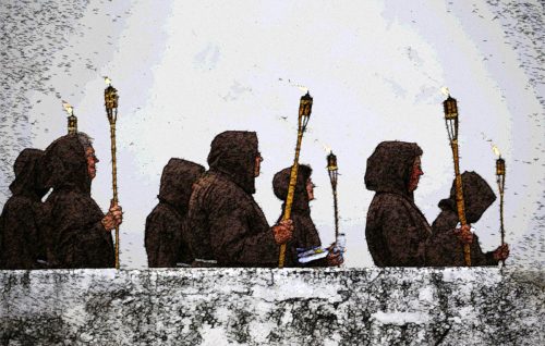 procesion de monjes