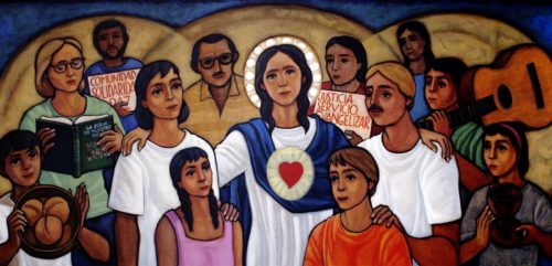 virgen maria con su pueblo dibujo teologia de la liberacion