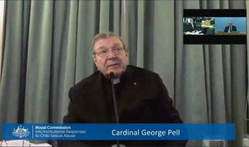 cardenal pell en la audiencia videoconferencia