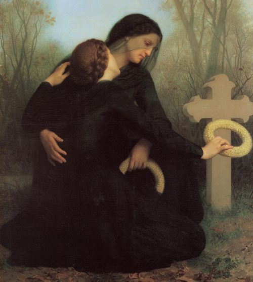 dos mujeres ante una tumba purgatorio