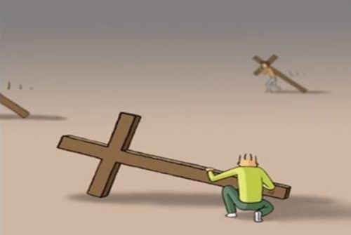 dibujo cargando la cruz