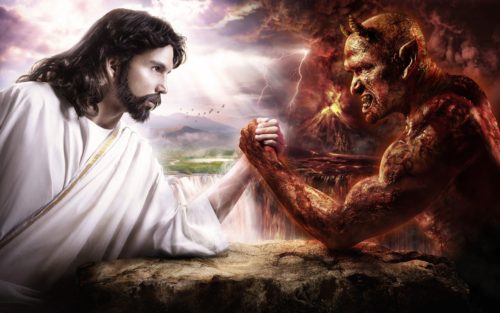 lucha entre cristo y el diablo