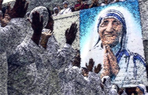 misionera de la caridad e imagen de la madre teresa de calcuta