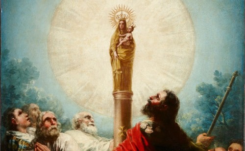 Cuando la Virgen María aún estaba viva, se produjo su primera aparición a Santiago, que evangelizaba España...